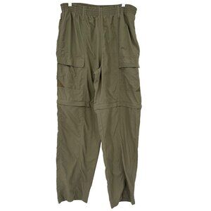 Columbia Womens  Green Hiking Pants size medium Nylon Pockets Zip-Off shorts